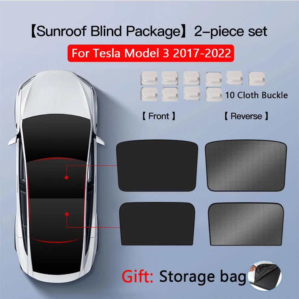 Pare-soleil pour Tesla modèle 3 toit ouvrant Highland 2025 modèle Y 2020-25 boucle en tissu de glace pare-soleil verre avant arrière lucarne accessoire