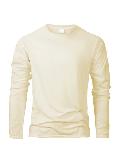 T-shirts à manches longues pour hommes, décontractés, col rond, évacuant l'humidité, hauts de sport pour hommes, confortables et polyvalents