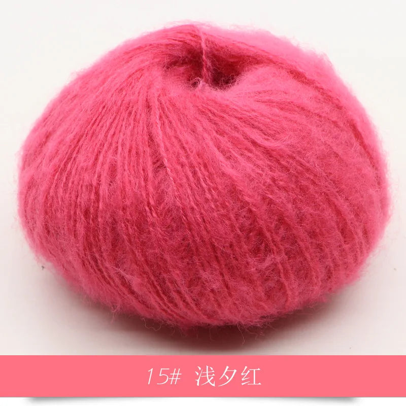 Fil Mohair tricoté à la main, 25g, 1 pièce, ligne de laine chaude au Crochet, pull shwal, écharpe