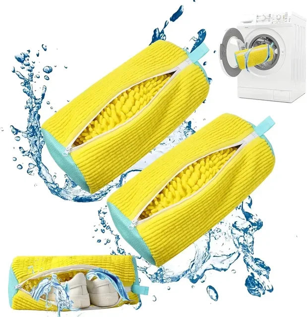 2/1 pièces sac de lavage de chaussures Machine à laver sacs à linge avec fermeture à glissière chaussures sacs de nettoyage chaussures blanchisserie Fibers moelleuses Sneaker