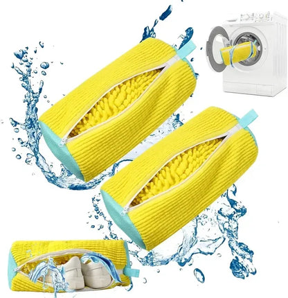 2/1 pièces sac de lavage de chaussures Machine à laver sacs à linge avec fermeture à glissière chaussures sacs de nettoyage chaussures blanchisserie Fibers moelleuses Sneaker