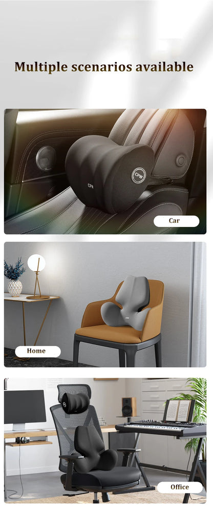Coussin de dossier électrique pour siège de voiture, massage, sauna, soutien lombaire, vibration de la taille, oreiller cervical, accessoires intérieurs