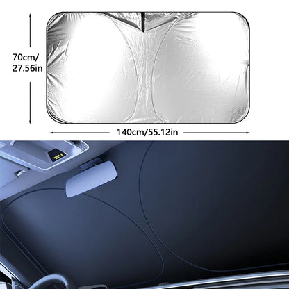 Pare-soleil de pare-brise de voiture, couverture de parapluie de fenêtre avant de voiture pliable, bloc UV thermique, Parasol de voiture, rideaux de Protection automobile, fournitures