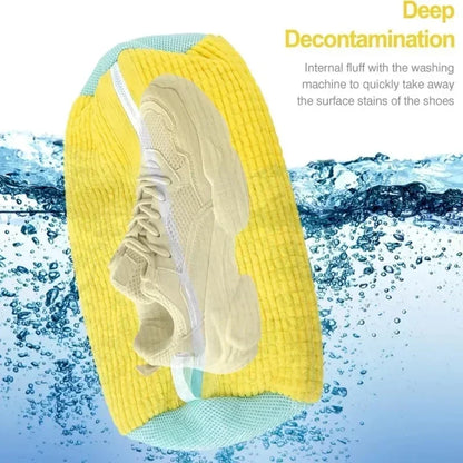 1/4 pièces chaussures de lavage sac protecteur fibres moelleuses Polyester chaussures de lavage Machine amicale sac à linge sacs de séchage