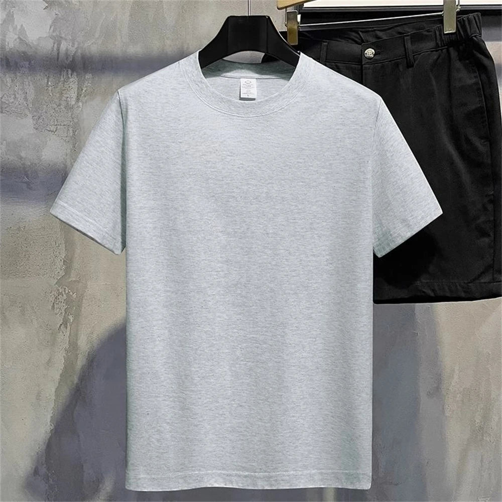 Hommes t-shirt été couverture en coton femmes couleur unie t-shirts vierges col rond à manches courtes Couple haut blanc t-shirts