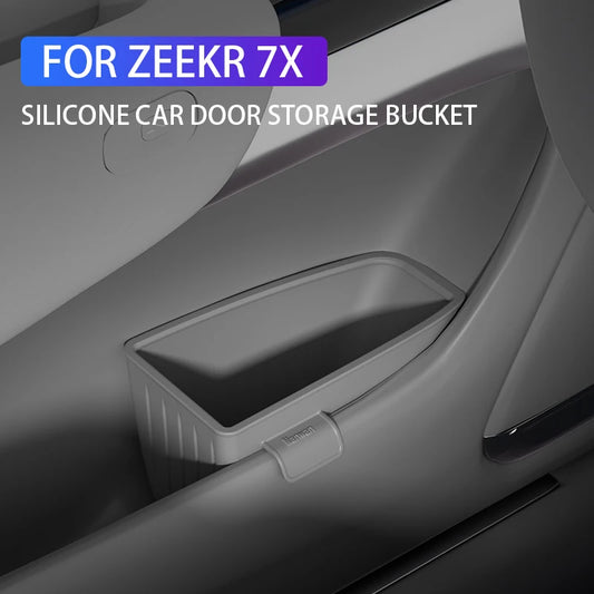Boîte de rangement de porte pour ZEEKR 7X, seau de rangement en Silicone, rangement de parapluie, poubelle multifonctionnelle, accessoires d'intérieur de voiture
