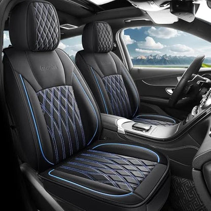 Housse de siège de voiture en cuir, 5 pièces, housse de protection imperméable pour siège automobile, ensembles complets, respirante, universelle, pour sièges complets