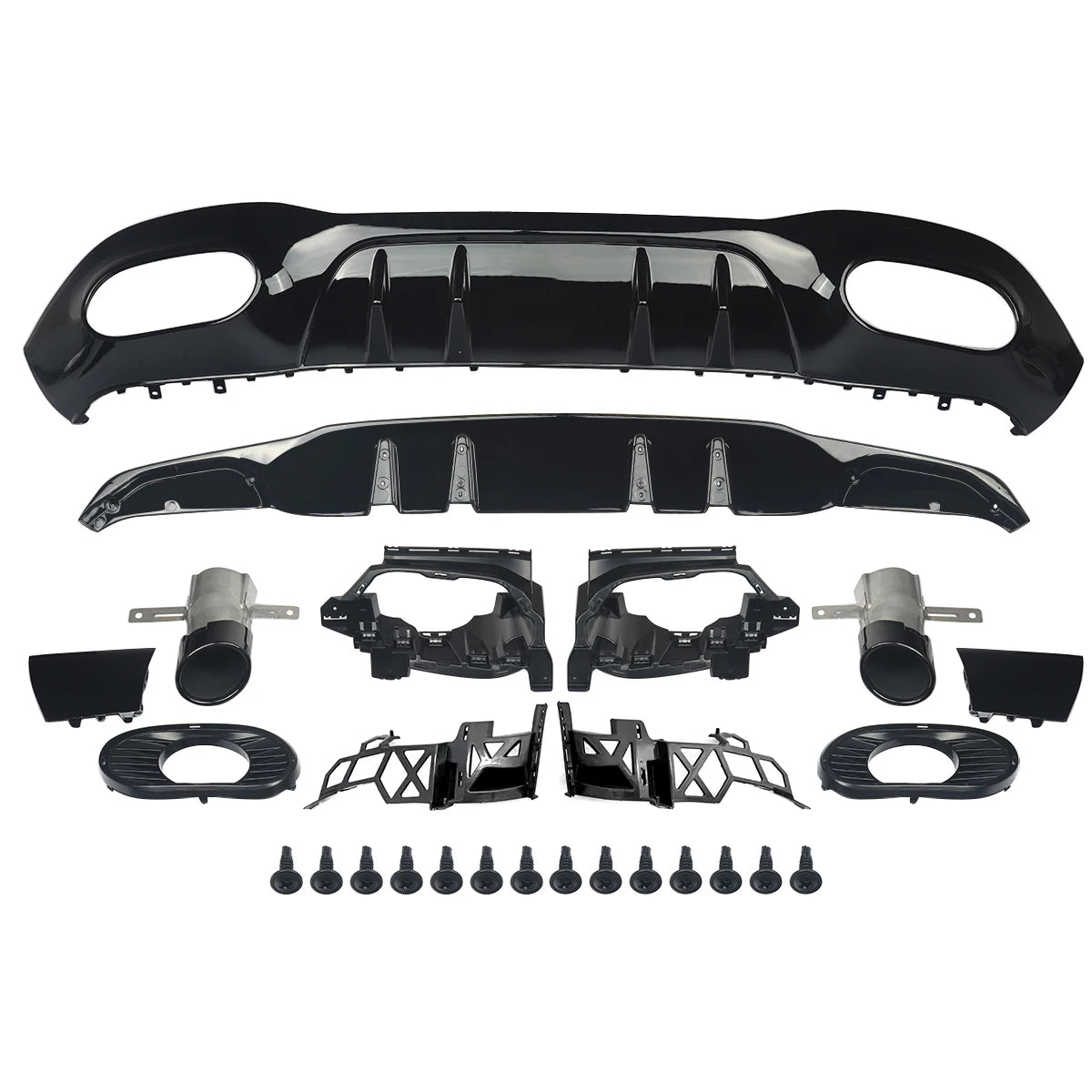 Lèvre de diffuseur de pare-chocs arrière de Style A45 A35 avec embouts d'échappement pour Mercedes Benz W177 A160 A180 A200 A220 A250 hayon 2019 +