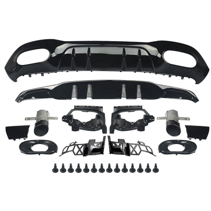 Lèvre de diffuseur de pare-chocs arrière de Style A45 A35 avec embouts d'échappement pour Mercedes Benz W177 A160 A180 A200 A220 A250 hayon 2019 +