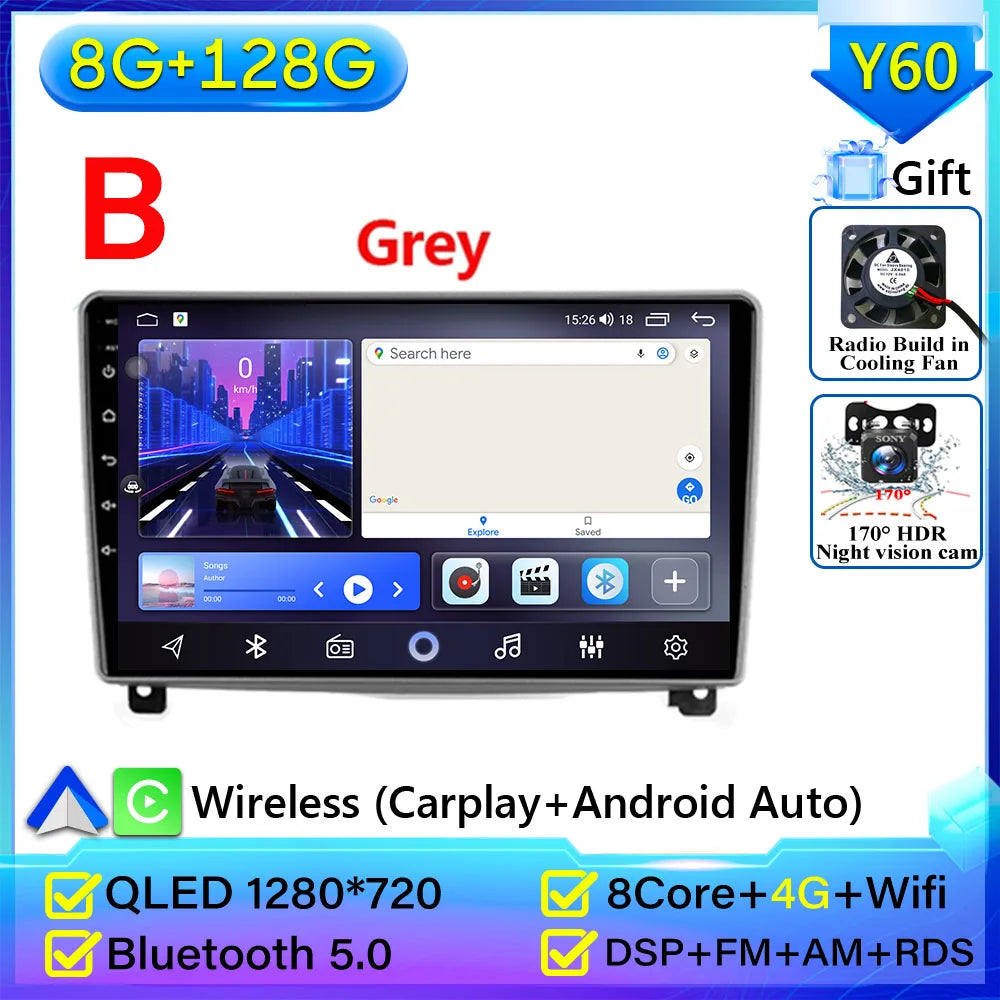 Autoradio Carplay pour Peugeot 407 2004-2011 Android 15 Navigation GPS Android Auto stéréo Android 15 vidéo 2K BT 4G No 2din DVD