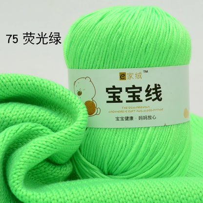 Fil spécifique pour bébé 50g, coton de lait protéiné en soie, fil de matériel de poupée de pull de chapeau tissé à la main, doux pour la peau avec une élasticité