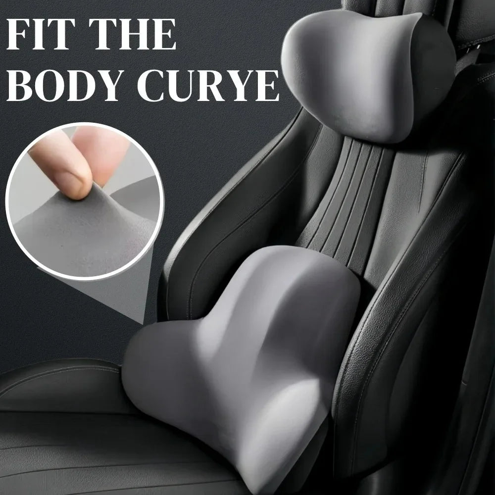 Oreiller cervical de voiture en mousse à mémoire de forme, protection du dossier de soutien lombaire, soulage la pression, appui-tête de voiture respirant, accessoires de voiture
