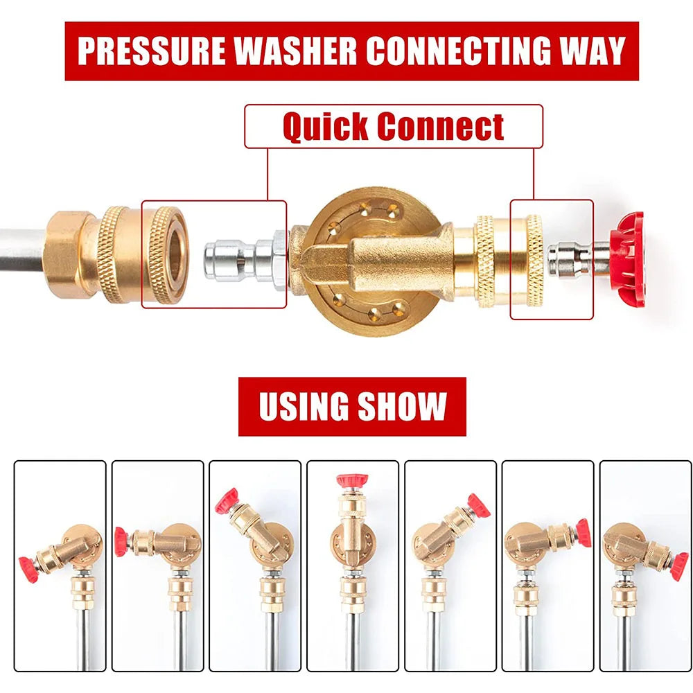 Nettoyeur de surface sous châssis de 24 pouces pour nettoyeur haute pression, balai à eau pour lavage de châssis de voiture, connecteur rapide 1/4 pouce, compatible Karcher Sun Joe