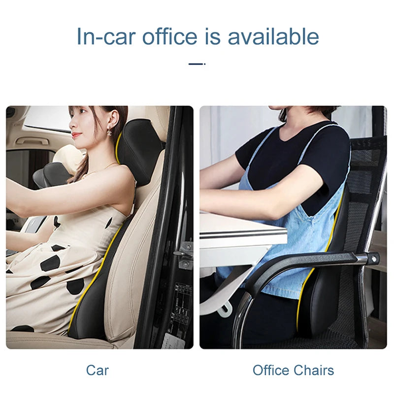 Coussin de cou de massage de vibration de voiture, support lombaire intelligent électrique, coussin de dos de repos de sauna de siège de voiture de voyage