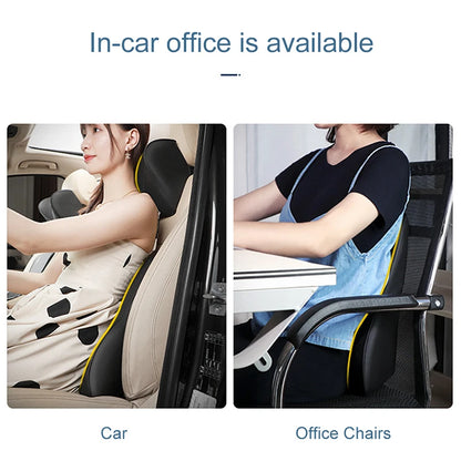Coussin de cou de massage de vibration de voiture, support lombaire intelligent électrique, coussin de dos de repos de sauna de siège de voiture de voyage