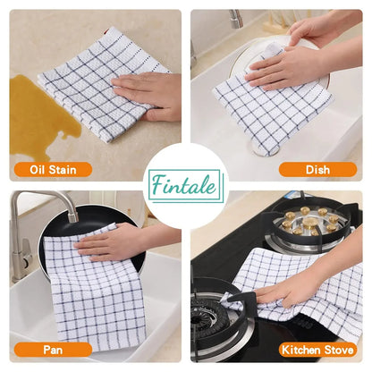 Homaxy 100% coton serviette de cuisine torchon doux Super absorbant chiffons de cuisine nettoyage à domicile serviette à récurer lavage de la vaisselle tissu