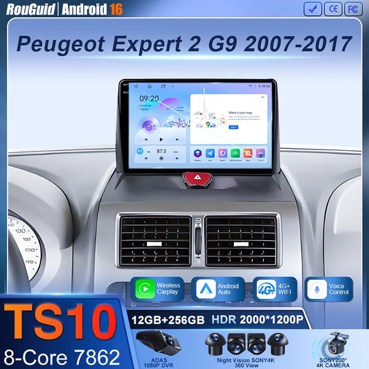 Autoradio Carplay pour Peugeot Expert 2 G9 pour citroën Jumpy pour Fiat Scudo pour Toyota Proace 2007-2017 Navigation GPS No 2din 4G