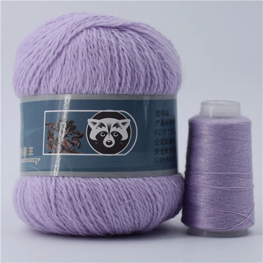 Fil de fourrure de vison pour fils pour tricoter et Crochet, fil de t-shirt en dentelle à 2 plis pour tricoter à la main, couture, 1 écheveau 340 M 50 + 20g