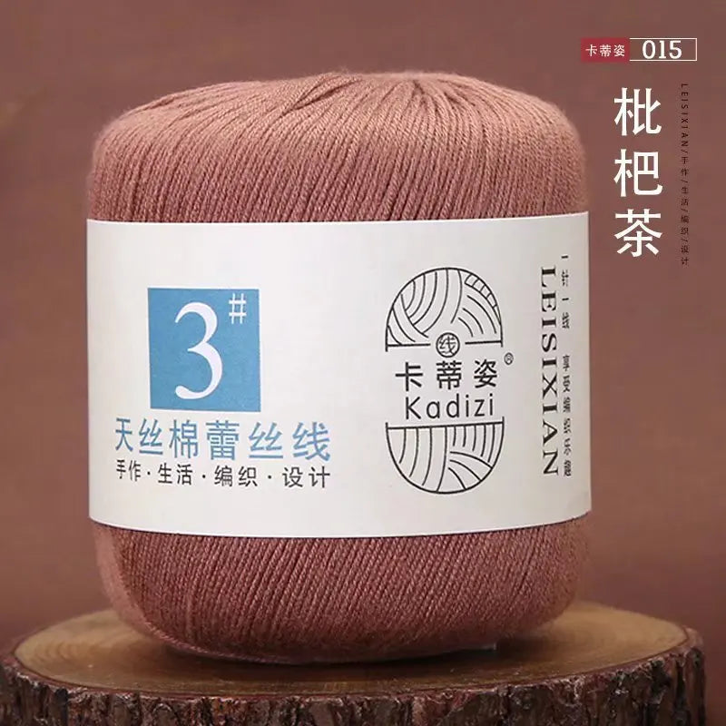 Fils de dentelle en coton mercerisé, fils de dentelle au crochet, broderie à la main, artisanat d'art, couvertures de bricolage, écharpe et pull, taille 3, # 100%
