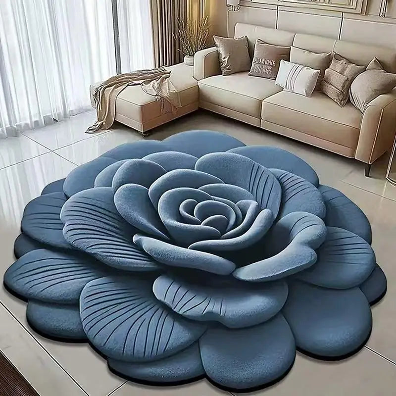 Nouveau tapis de sol en forme de pivoine, doux et durable, 40x40cm, antidérapant et absorbant pour salle de bain