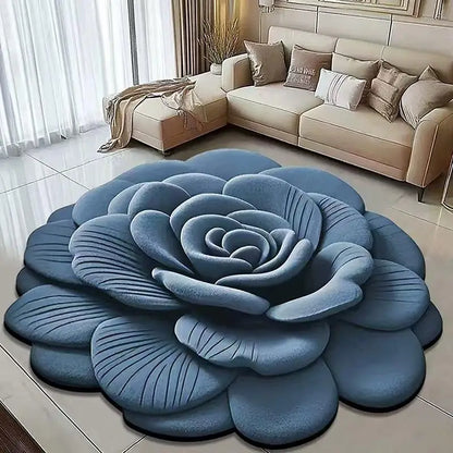 Nouveau tapis de sol en forme de pivoine, doux et durable, 40x40cm, antidérapant et absorbant pour salle de bain