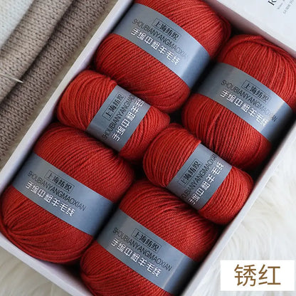 Fil de cachemire d'épaisseur moyenne, 500 g/ensemble, 4 plis, pour tricot au Crochet à la main, pull et pantalon, laine chaude, fil de laine 100%, doux pour la peau