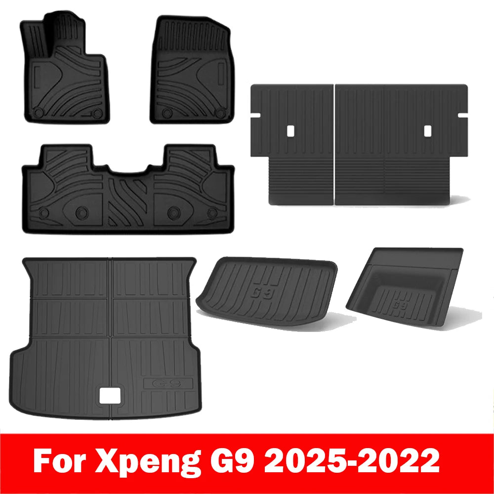 Tapis de sol et doublure de chargement en TPE pour Xpeng G9 2022 – 2024, doublures de sol toutes saisons, tapis de coffre en TPE, tampon étanche robuste LHD