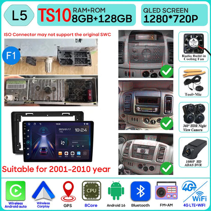 Autoradio Android 16 pour Renault Trafic 2 pour Opel Vivaro A pour Nissan primastar 2001 - 2014 GPS Navigation Carplay Android Auto