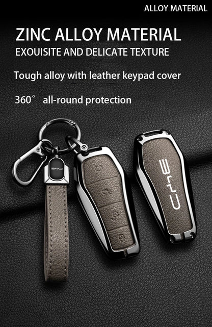 Nouveau Style en alliage peau de mouton voiture clé housse pour BYD chanson Pro Plus Max Dmi EV joint dauphin télécommande clé Auto accessoires