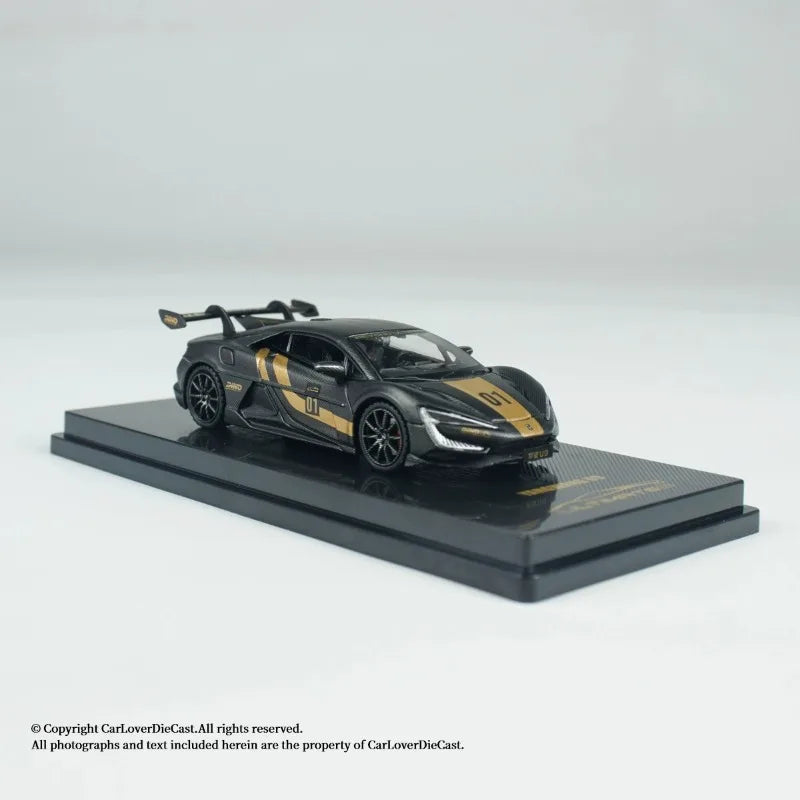 INNO moulé sous pression 1/64 échelle BYD YANGWANG U9 modèle de voiture de sport en alliage BYD YANGWANG U9 tout en carbone noir modèle de voiture Collection ornement