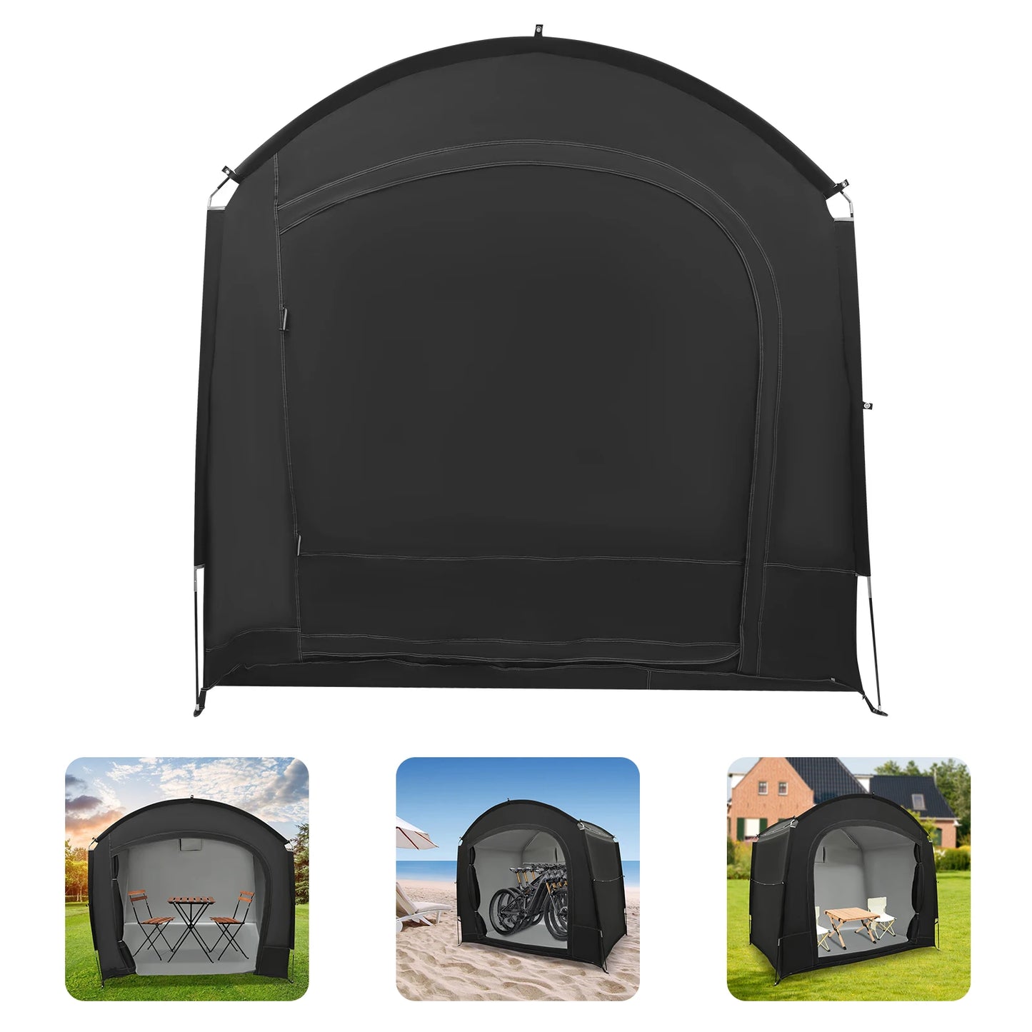 Abri de rangement de vélo pour 1-4 vélos, tente d'abri de vélo Portable et étanche 220x150x185cm, couverture de pare-soleil pliable en tissu Oxford 210D