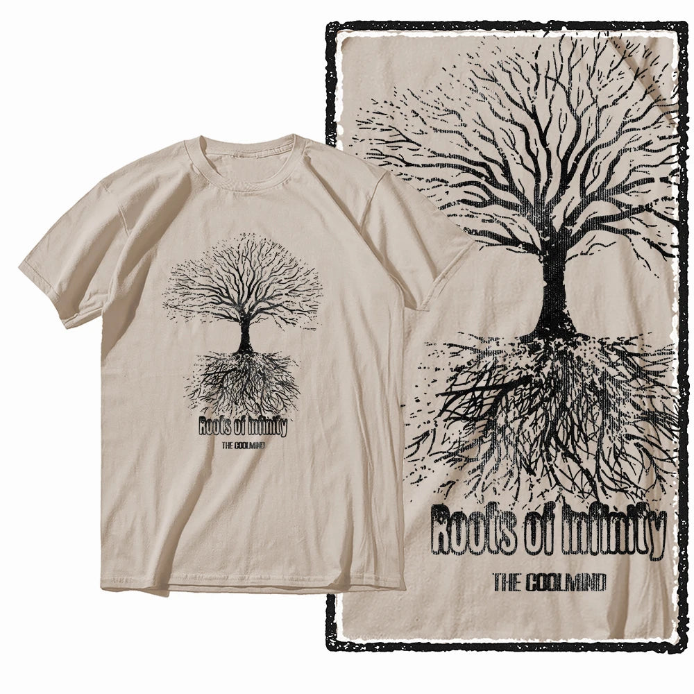 Coolmind MAX yggdrasil printed Exclusive graphic men T shirt 100% cotton big size streetwear men tshirt cool t-shirt tee shirts