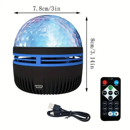 Projecteur LED Ciel Étoilé RGB Galaxie Lampe d'Ambiance Projection Noël Halloween Télécommande 7 Couleurs Rotation Automatique Maison