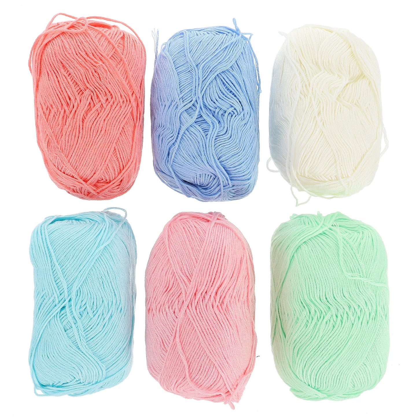 Kit de fils de coton au Crochet, 6 rouleaux, fil de coton Flexible, matériel de couture domestique pour coussins de canapé, bricolage
