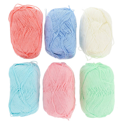 Kit de fils de coton au Crochet, 6 rouleaux, fil de coton Flexible, matériel de couture domestique pour coussins de canapé, bricolage