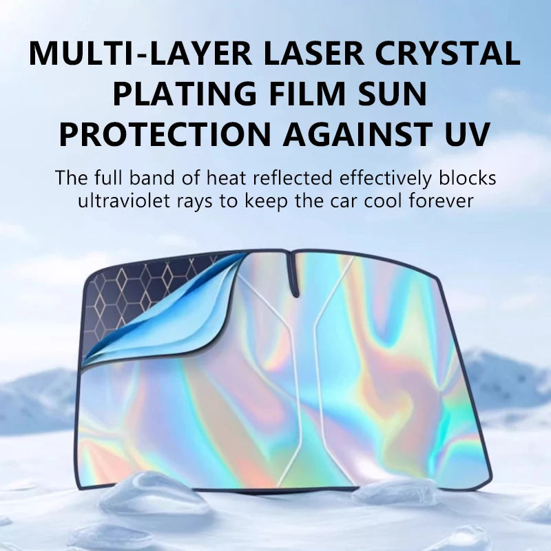 SEAMETAL pare-soleil de voiture pare-brise Laser couverture de pare-soleil pliable voiture fenêtre avant Protection solaire isolation thermique couverture de pare-brise