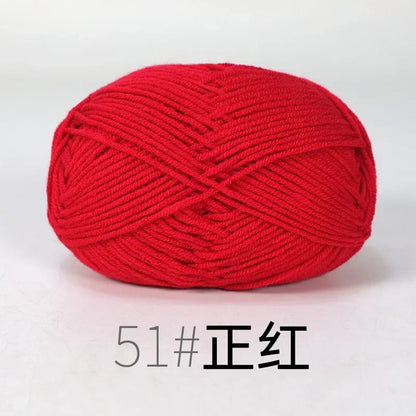 Fil de Lanas teint en coton au lait, 86 couleurs, 4 plis, pour bébé, chapeau, écharpe, pull, poupées, artisanat fait à la main