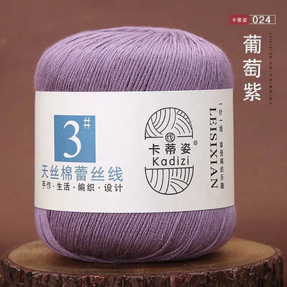 Fils de dentelle en coton mercerisé, fils de dentelle au crochet, broderie à la main, artisanat d'art, couvertures de bricolage, écharpe et pull, taille 3, # 100%