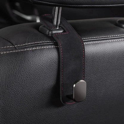 Crochet en cuir pour rangement intérieur de véhicule, 2 pièces, support de téléphone intérieur de voiture, appui-tête de véhicule, cintre de sac pour un rangement pratique de voyage