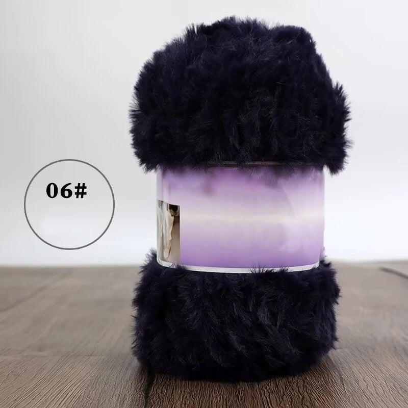 Fil de fausse fourrure 200g pour tricoter des pantoufles, des pulls chauds, des écharpes et des chapeaux faits à la main