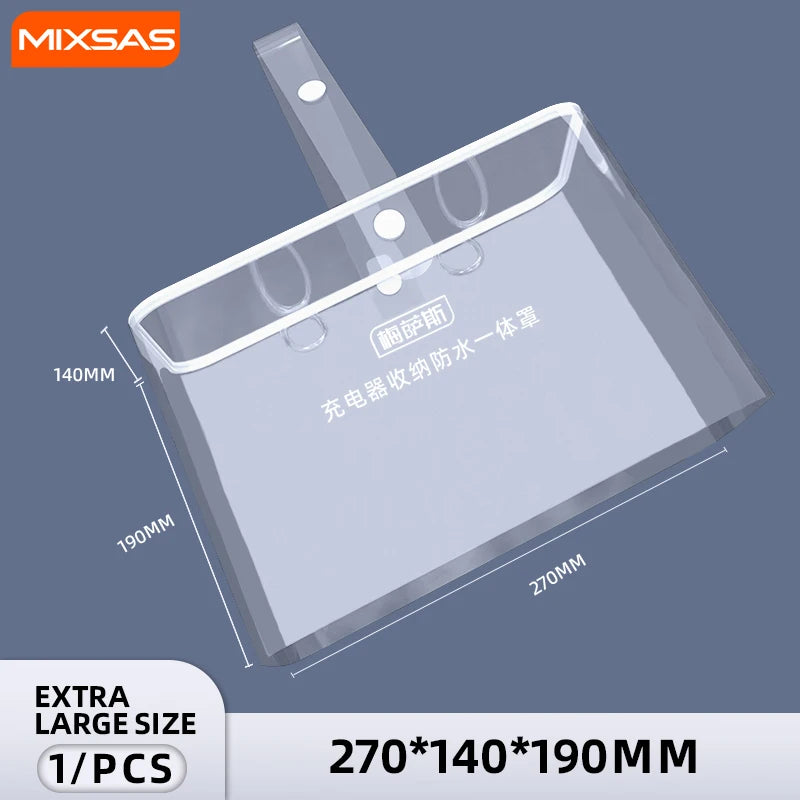 MIXSAS – sac étanche pour chargeur de voiture électrique en PVC, sac polyvalent pour chargeur EV, housse de protection contre la pluie, prise extérieure, boîte de protection anti-poussière