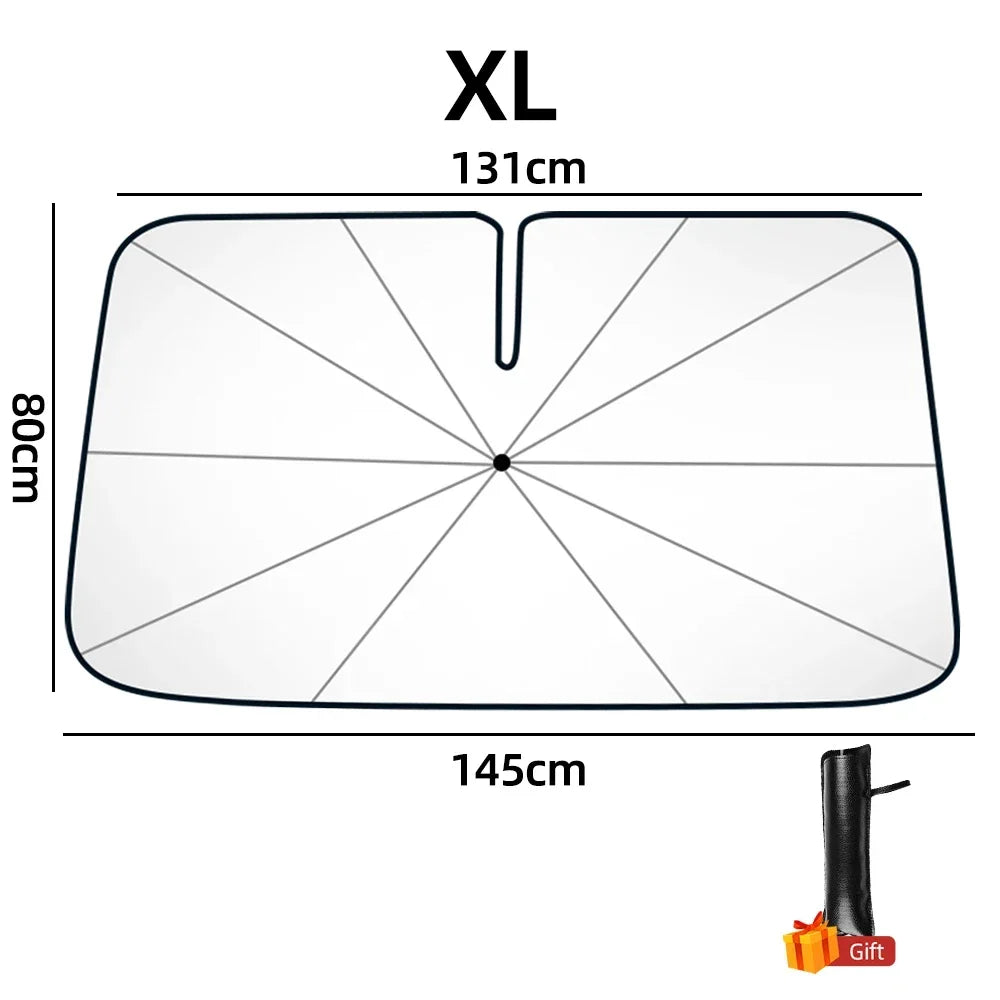 Parasol de pare-brise de voiture avec 360 ° Pare-soleil pour fenêtre avant, poignée pliable rotative, Protection UV, accessoires de voiture d'été