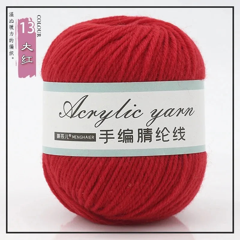 Fil tricoté en acrylique mélangé à 4 brins, avec crochet pour pull, chaussures, pantoufles, écharpe, démarreur tissé à la main pour débutants