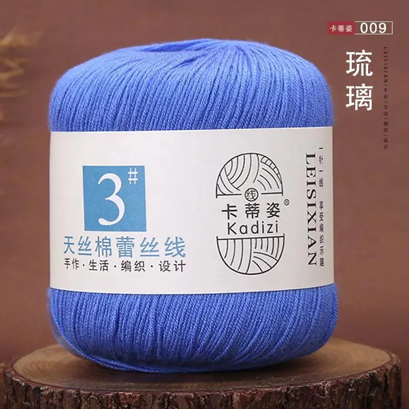 Fils de dentelle en coton mercerisé, fils de dentelle au crochet, broderie à la main, artisanat d'art, couvertures de bricolage, écharpe et pull, taille 3, # 100%