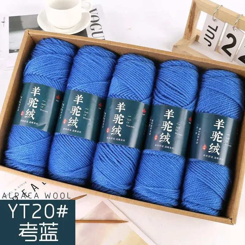 Fil de laine d'alpaga et cachemire, 500 g/ensemble, pour vêtements au Crochet, chapeaux, gants, moyennement épais, 3 plis, fil de laine tricoté à la main de haute qualité, gonflé