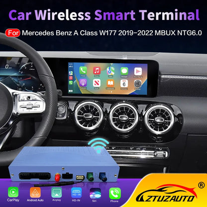 CarPlay Android Auto sans fil, pour Mercedes Benz classe A W177 2019 – 2022 MBUX NTG6.0, avec lien miroir, Airplay, avec nouveau UI, dernier modèle