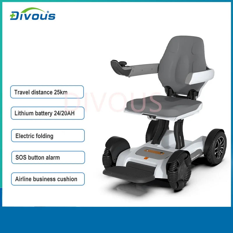 Modèle Premium 20AH batterie au Lithium Bluetooth adultes chaise roulante électrique pliante pour handicapés fauteuil roulant pliable à distance
