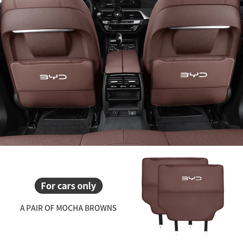 Pour BYD Atto 3 Tang F3 E6 Yuan Plus Song Max F0 Qin G3 I3 Han siège de voiture stockage arrière dossier Anti-usure coussin Anti-coup de pied