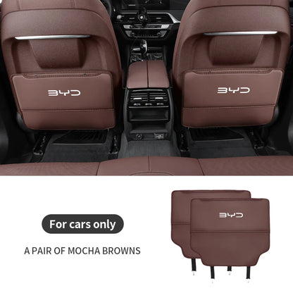 Pour BYD Atto 3 Tang F3 E6 Yuan Plus Song Max F0 Qin G3 I3 Han siège de voiture stockage arrière dossier Anti-usure coussin Anti-coup de pied