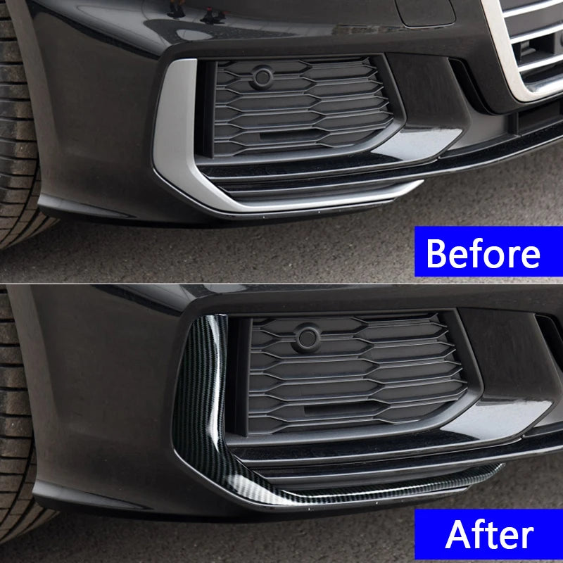 Autocollants de décoration pour phares antibrouillard avant de voiture, pour Audi A6 C8 19-21, couverture de cadre ABS chromé, accessoires extérieurs automobiles